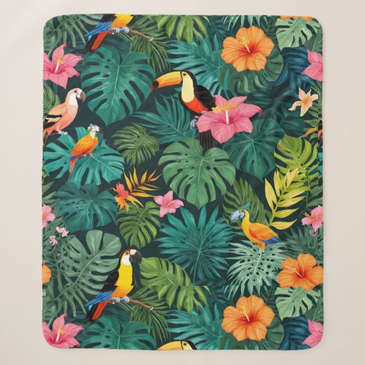 Tropisches Paradies-Jungle-Muster Sherpadecke (Vorderseite)
