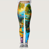 Tropisches Paradies Leggings (Vorderseite)