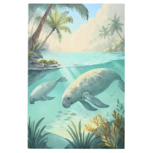 Tropisches Paradies: Manatees in der Lagune
