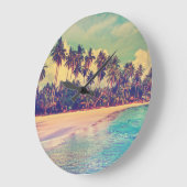 Tropisches Paradies: Meer, Hotel, Strand. Große Wanduhr (Winkel)
