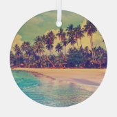 Tropisches Paradies: Meer, Hotel, Strand. Ornament Aus Glas (Rückseite)