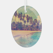 Tropisches Paradies: Meer, Hotel, Strand. Ornament Aus Glas (Vorderseite links)