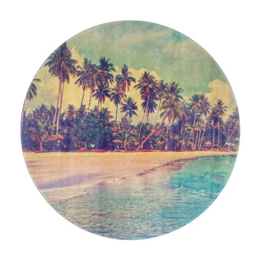 Tropisches Paradies: Meer, Hotel, Strand. Schneidebrett (Vorderseite)