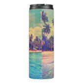 Tropisches Paradies: Meer, Hotel, Strand. Thermosbecher (Rückseite)
