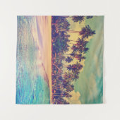 Tropisches Paradies: Meer, Hotel, Strand. Wandteppich (Vorderseite (Horizontal))