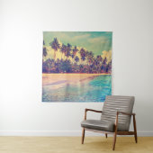 Tropisches Paradies: Meer, Hotel, Strand. Wandteppich (Beispiel)