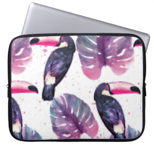 Tropisches Paradies mit Aquarellwiesen und Palmen Laptopschutzhülle