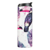 Tropisches Paradies mit Aquarellwiesen und Palmen Thermosbecher (Nach links gedreht)