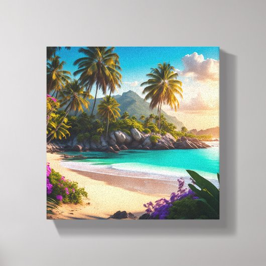 tropisches Paradies mit Blick auf den Ozean Leinwanddruck (Vorderseite)
