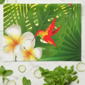 Tropisches Paradies mit einem Hummingvogel Küchentuch (Gefaltet)