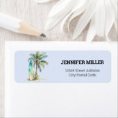 Tropisches Paradies mit Palmen und Surfbrettern (Insitu)