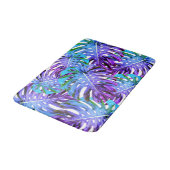 Tropisches Paradies Monstera Blätter Abstraktes Mu Badematte (Schrägansicht)