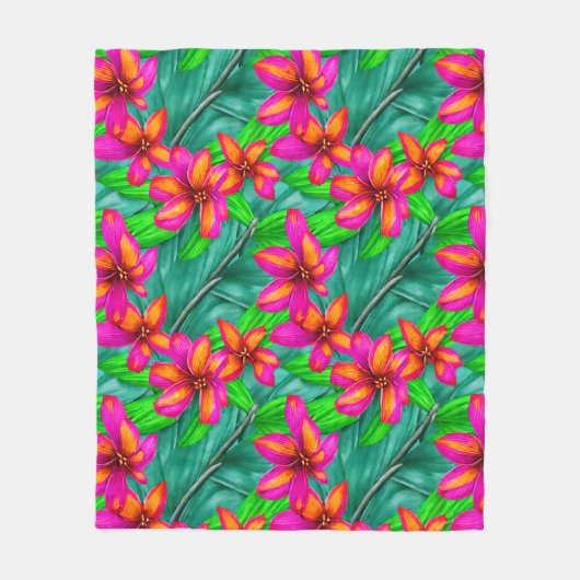 Tropisches Paradies, Muster Fleecedecke (Vorderseite)