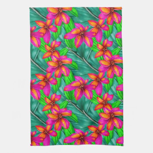 Tropisches Paradies, Muster Geschirrtuch (Vertikal)