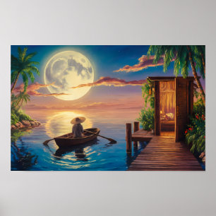 Tropisches Paradies-Ölgemälde  Poster