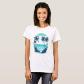 Tropisches Paradies: Palmen am Strand T-Shirt (Vorne ganz)