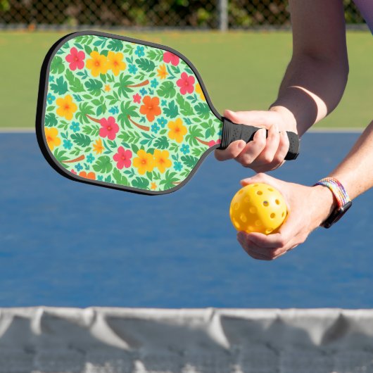 Tropisches Paradies - Palmenmuster Blätter und Hib Pickleball Schläger (InSitu)