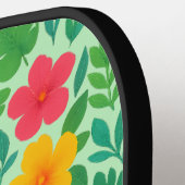 Tropisches Paradies - Palmenmuster Blätter und Hib Pickleball Schläger (Linke Seite)