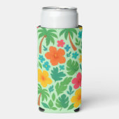 Tropisches Paradies - Palmenmuster Blätter und Hib Selters Dosenkühler (Seltzer Vorderseite)