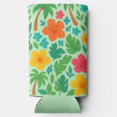 Tropisches Paradies - Palmenmuster Blätter und Hib Selters Dosenkühler (Rückseite)