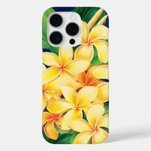Tropisches Paradies Plumeria Hawaiian Illustration Case-Mate iPhone Hülle (Rückseite)