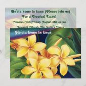 Tropisches Paradies Plumeria Luau Einladung (Vorne/Hinten)