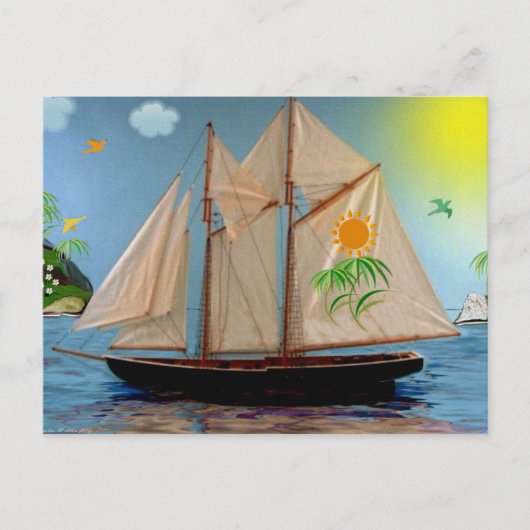 Tropisches Paradies Postkarte (Vorderseite)