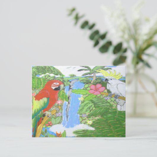 Tropisches Paradies Postkarte (Stehend Vorderseite)