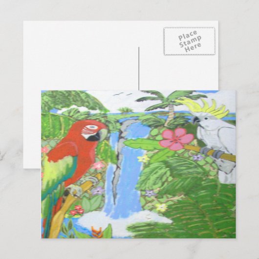 Tropisches Paradies Postkarte (Vorne/Hinten)