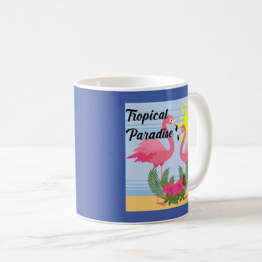 Tropisches Paradies Rosa Flamingo - Klassische Tas Kaffeetasse (VorderseiteRechts)