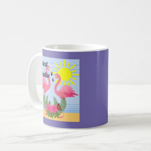 Tropisches Paradies Rosa Flamingo - Klassische Tas Kaffeetasse (Vorderseite Links)