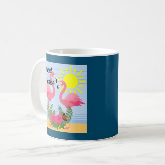 Tropisches Paradies Rosa Flamingo - Klassische Tas Kaffeetasse (Vorderseite Links)