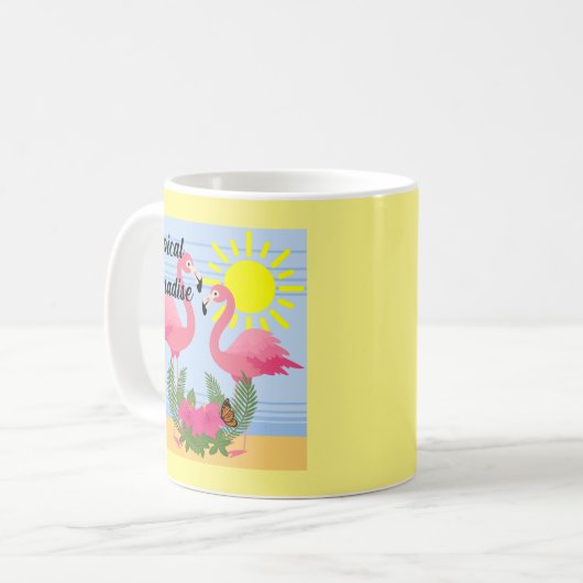 Tropisches Paradies Rosa Flamingo - Klassische Tas Kaffeetasse (Vorderseite Links)