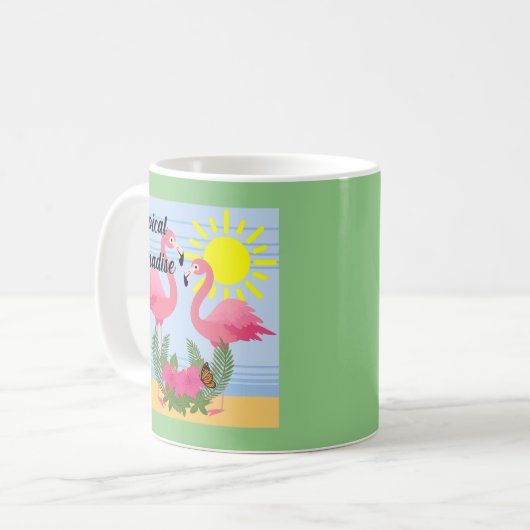 Tropisches Paradies Rosa Flamingo - Klassische Tas Kaffeetasse (Vorderseite Links)