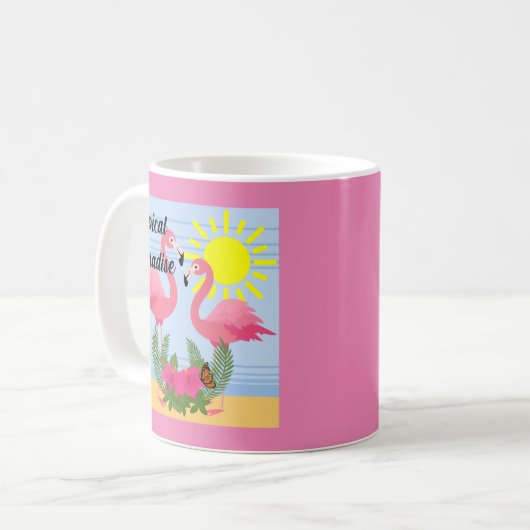 Tropisches Paradies Rosa Flamingo - Klassische Tas Kaffeetasse (Vorderseite Links)
