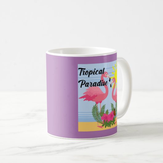 Tropisches Paradies Rosa Flamingo - Klassische Tas Kaffeetasse (VorderseiteRechts)