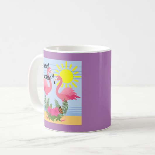 Tropisches Paradies Rosa Flamingo - Klassische Tas Kaffeetasse (Vorderseite Links)