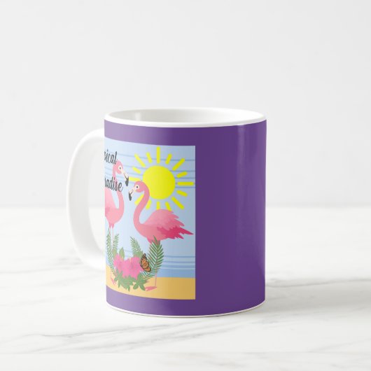 Tropisches Paradies Rosa Flamingo - Klassische Tas Kaffeetasse (Vorderseite Links)