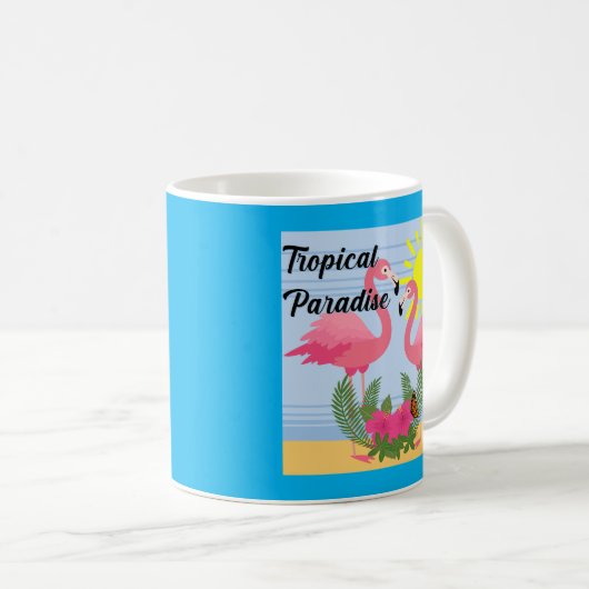 Tropisches Paradies Rosa Flamingo - Klassische Tas Kaffeetasse (VorderseiteRechts)