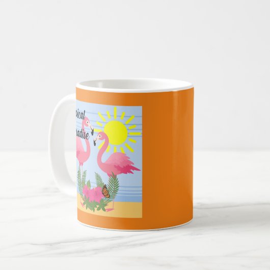 Tropisches Paradies Rosa Flamingo - Klassische Tas Kaffeetasse (Vorderseite Links)