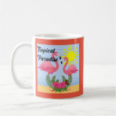 Tropisches Paradies Rosa Flamingo - Klassische Tas Kaffeetasse (Links)