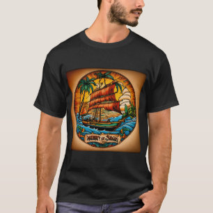 Tropisches Paradies Sailor Jerry Tattoo Inspiriert T-Shirt