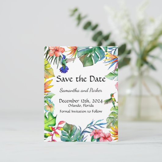 Tropisches Paradies Save The Date (Stehend Vorderseite)