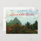 Tropisches Paradies Save the Date Postkarte (Vorne/Hinten)
