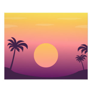 Tropisches Paradies: Sonnenuntergang mit Palmen Fotodruck