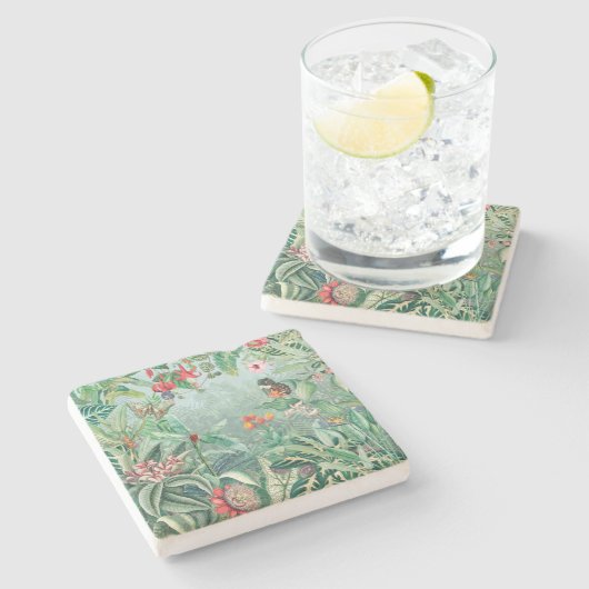 Tropisches Paradies Steinuntersetzer (Seitenansicht)