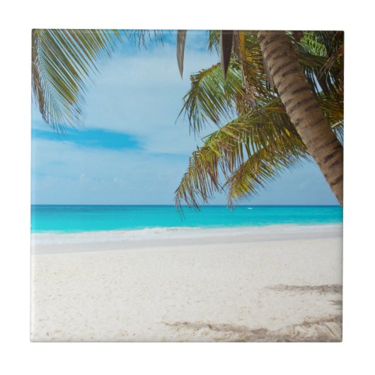 Tropisches Paradies Strand Fliese (Vorderseite)