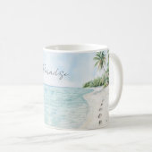 Tropisches Paradies Strand Palmen Kaffeetasse (VorderseiteRechts)