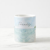 Tropisches Paradies Strand Palmen Kaffeetasse (Mittel)