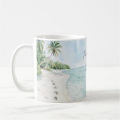 Tropisches Paradies Strand Palmen Kaffeetasse (Links)